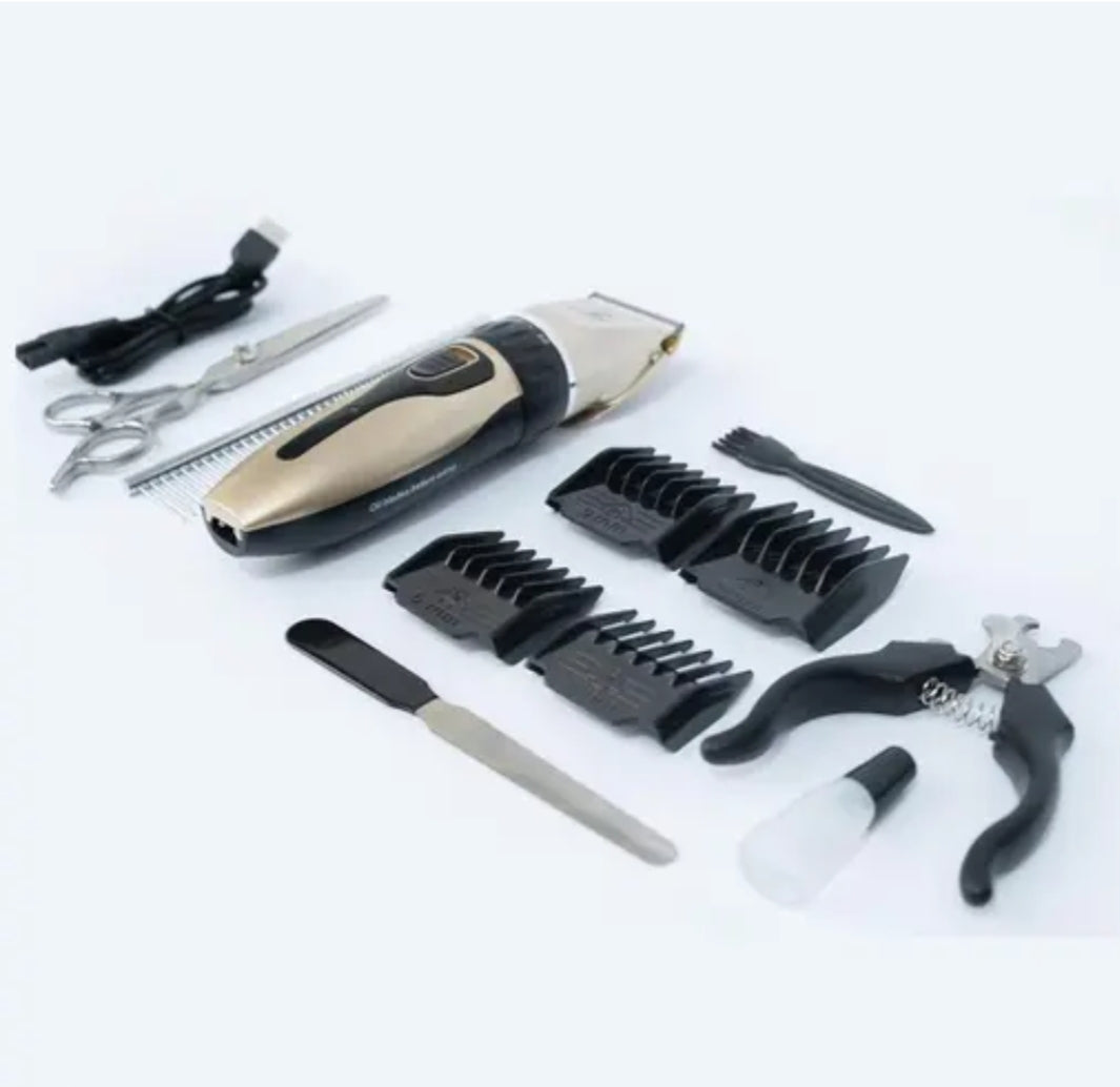 4-in-1 Professional Pet Grooming Kit for Dogs & Cats – Rechargeable Hair Clipper, Scissors & Nail Care Set