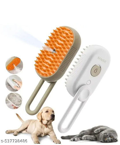 Steam Pet Grooming Brush Self-Cleaning Dog & Cat Hair Remover with Water Tank