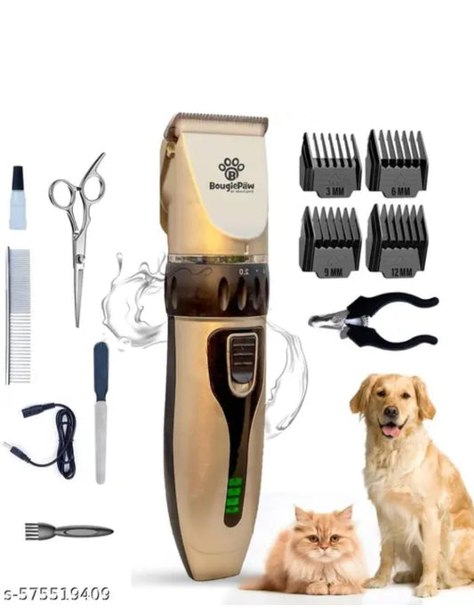 4-in-1 Professional Pet Grooming Kit for Dogs & Cats – Rechargeable Hair Clipper, Scissors & Nail Care Set